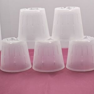 Clear Orchid Pots - Set of 5 - White